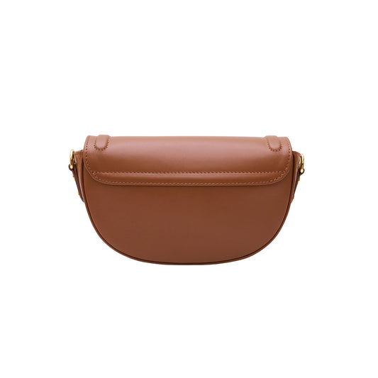 MINI MILA leather handbag half-moon brown