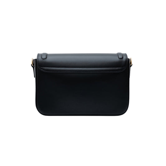 LEA classic black leather shoulder bag