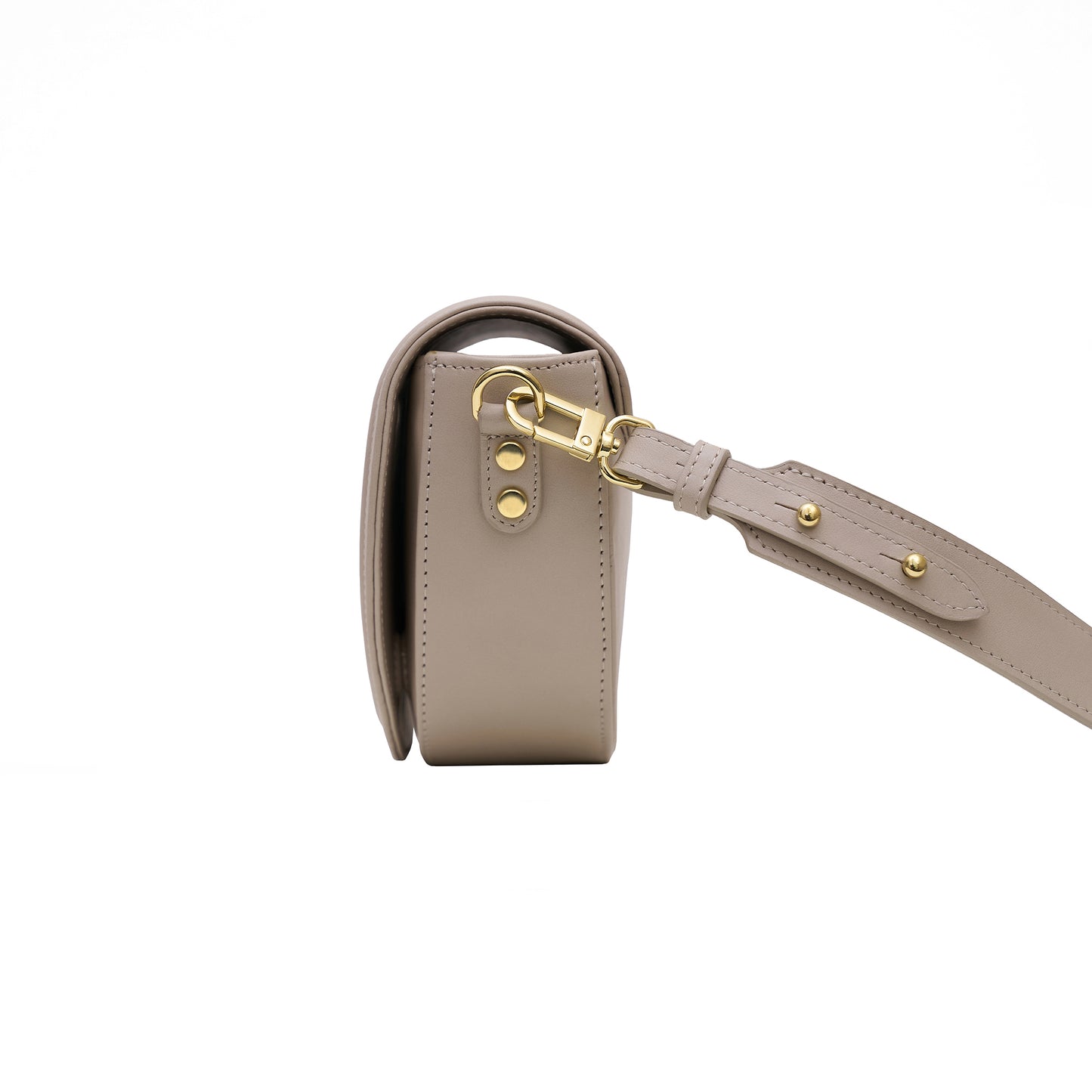 Last pieces MILA classic taupe leather half-moon bag