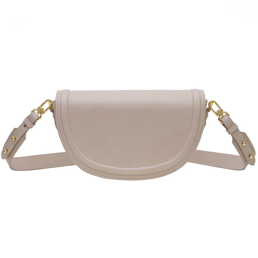Last pieces MILA classic taupe leather half-moon bag