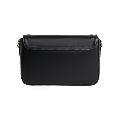 LEA classic black leather shoulder bag