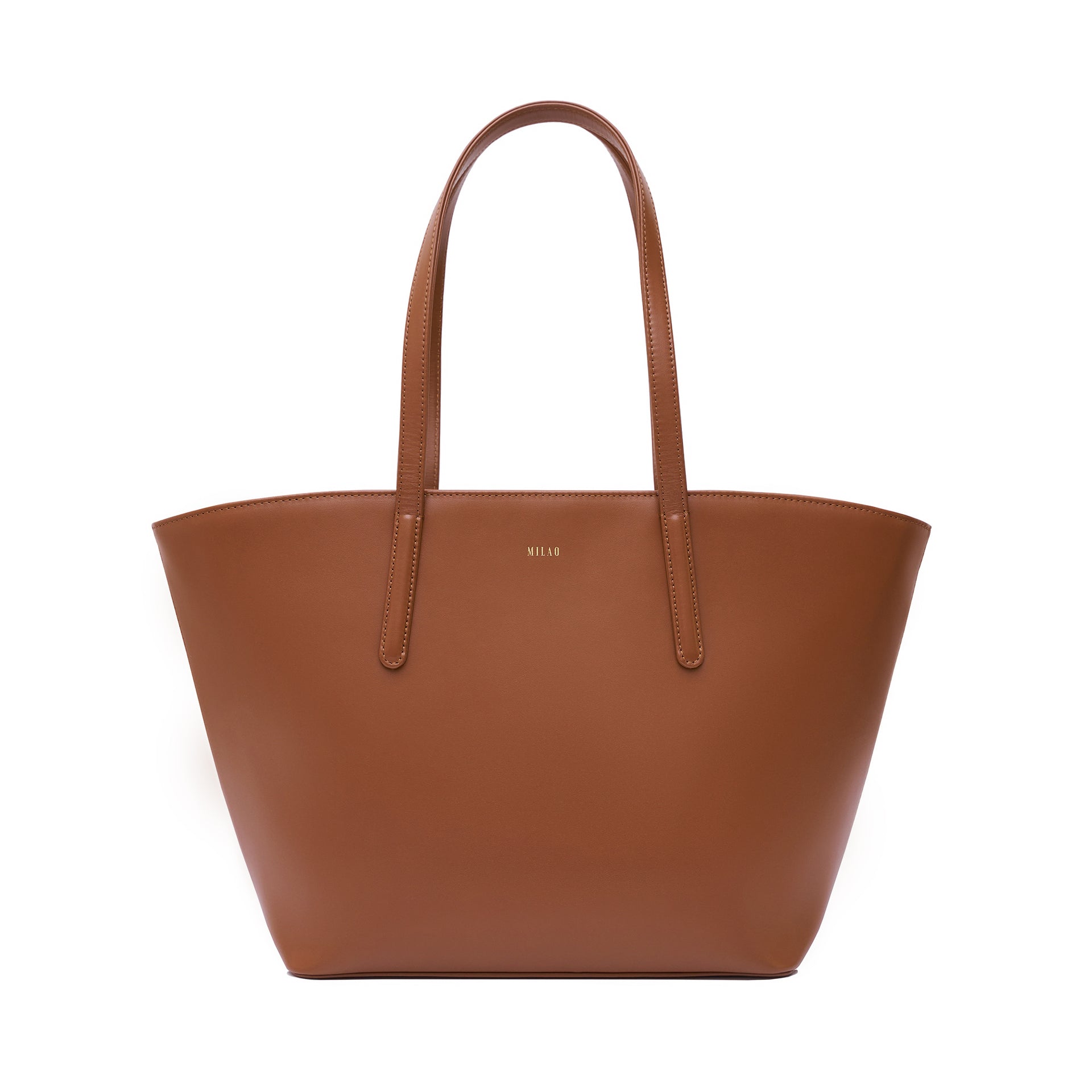 RAVIA leather shopper bag brown large – Milao