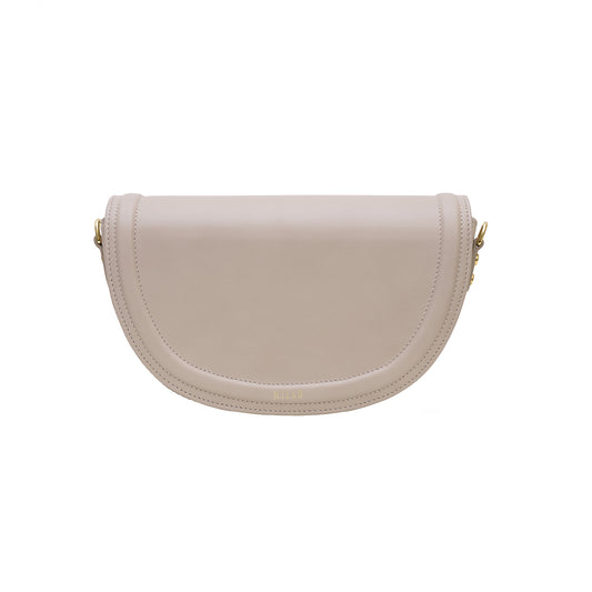 Last pieces MILA classic taupe leather half-moon bag