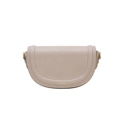 Last pieces MINI MILA mini taupe leather half-moon bag