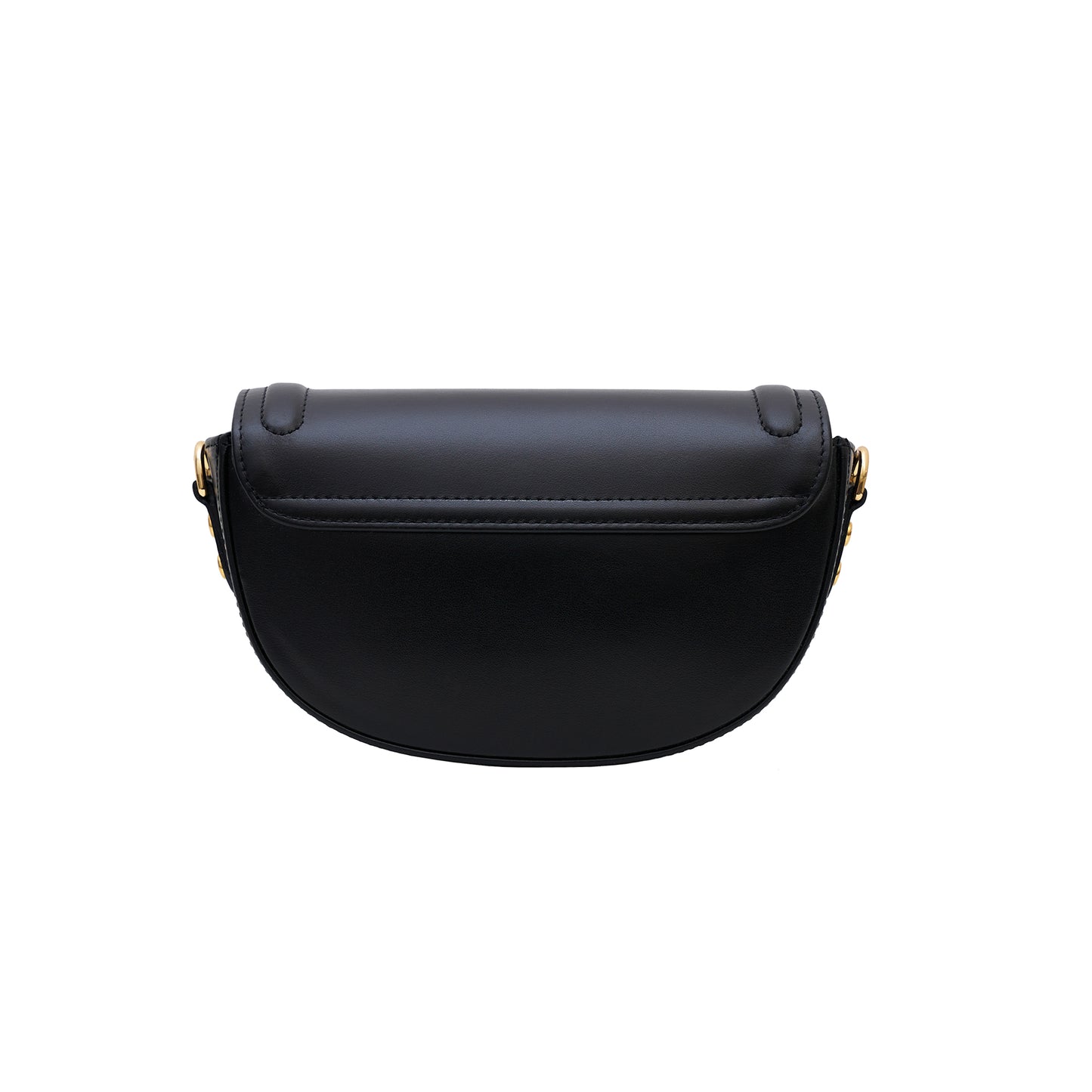 MINI MILA mini black leather half-moon handbag