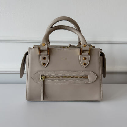 VERONA estate leather bag taupe small trunk