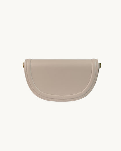 Last pieces MILA classic taupe leather half-moon bag
