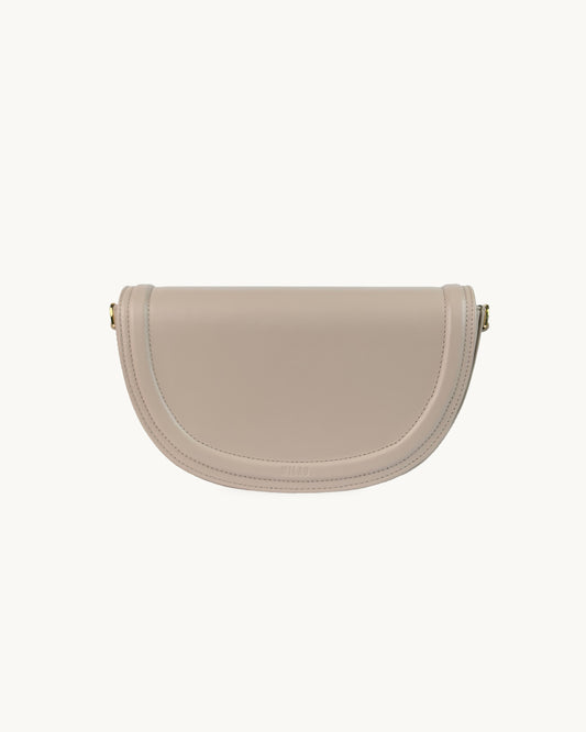 Last pieces MILA classic taupe leather half-moon bag