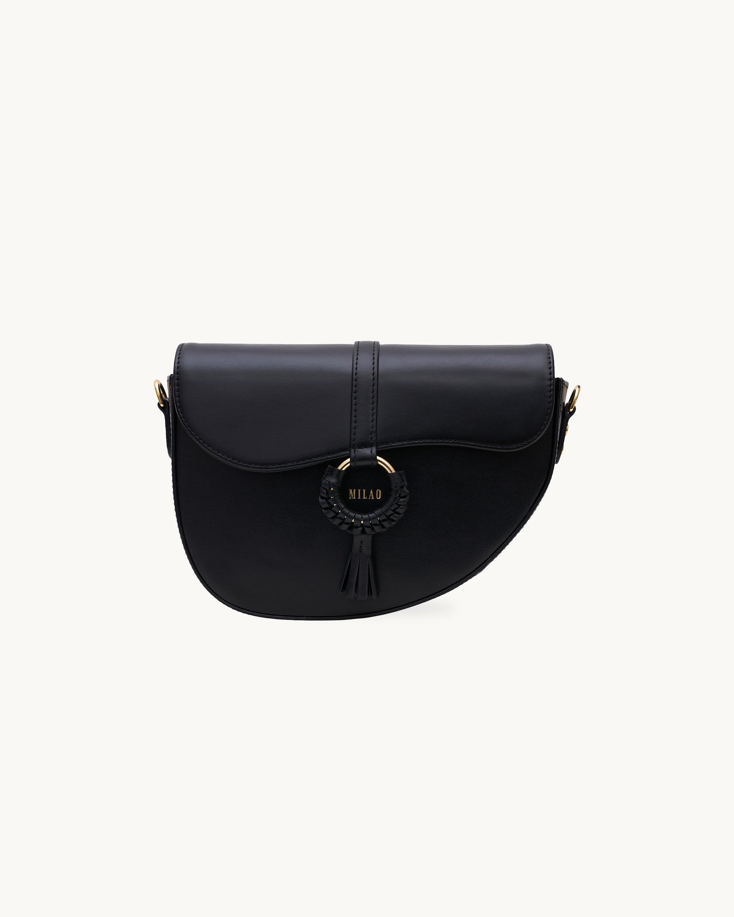 AGGI leather handbag black messenger bag