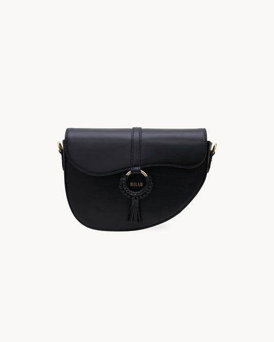 AGGI leather handbag black messenger bag